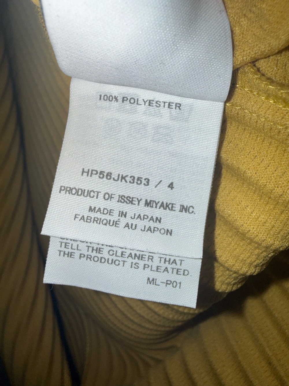 Homme Plissé Issey Miyake Mustard Yellow Pleated Men's Shirt Size XL 4 - Picture 6 of 15